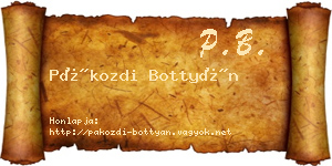 Pákozdi Bottyán névjegykártya